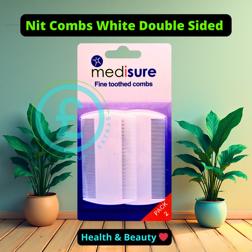 Nit combs white double - white, sided