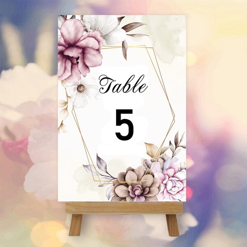 Floral wedding table numbers - wedding,