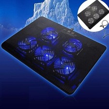 Portable Laptop Cooling Pad LED Dual USB 4 Cooling Fan Adjustable Stand Coolpad