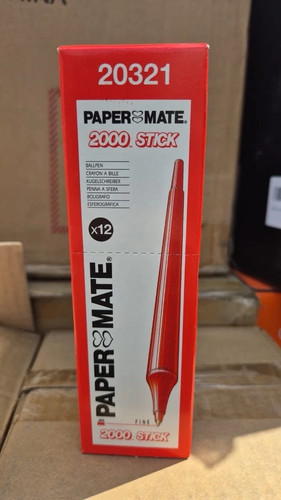 Red ballpoint pen stickfine - red,
