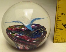 Signed Wilkerson Goose in Flight Art Glass Studio Paperweight Limited Edition 91