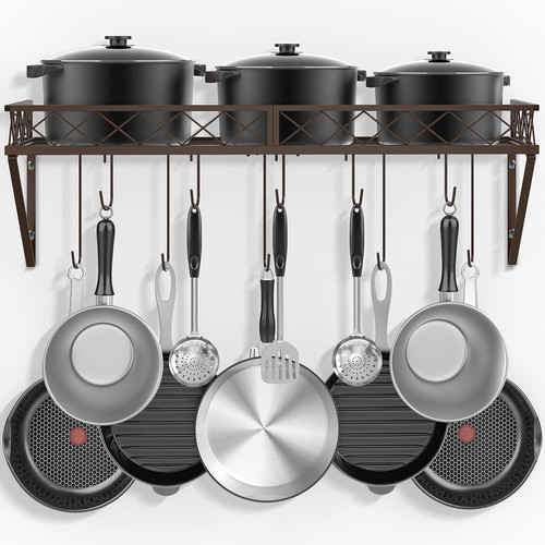 Wall mount pot pan - pan, rack,