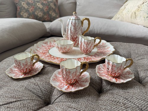 Coalport red coral piece - coral,