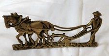 Vintage Brass Horse & Plough