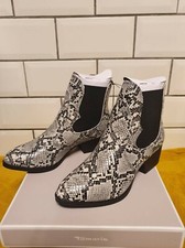 Tamaris Women's Shoes Grey Snake Ankle Boots Western