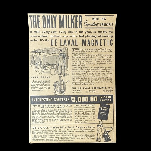 1939 laval magnetic milker - 1939,