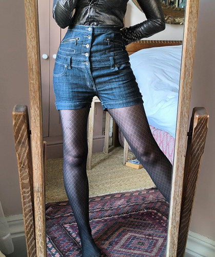 Unique vintage denim corset - denim,