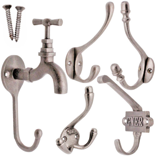 Cast iron coat hooks - cast,