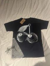 Brand New With Tags Navy Blue Cherry 8 Ball Stussy Tee XS (extra small)