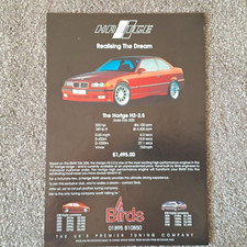 BIRDS HARTGE BMW E36 H3 2.5 - FRAMEABLE COLLECTIBLE ORIGINAL CLASSIC CAR ADVERT