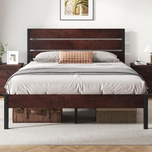Queen bed frame with headboard - with,