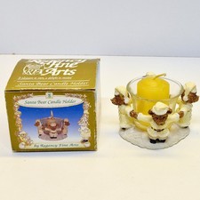 Vintage Regency Fine Arts Santa Bear Candle Holder Christmas Ornament