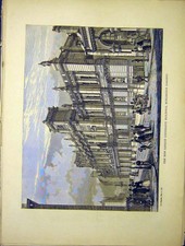Original Old Antique Print