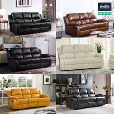 Leather Recliner Sofa 3+2+1 Suite Set – Modern Motor & Manual Recliners VALENCIA