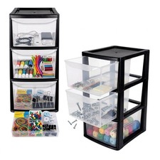 Medium Black Modular 3 Drawer