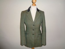Shires Huntingdon Tweed Show Jacket green check ladies 32" to fit UK 8 hacking