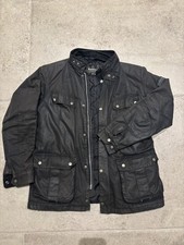 Men’s Barbour International Duke Wax Jacket Black Size Large