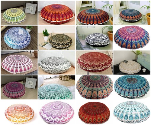 Boho cushions round floor - boho, 32"