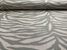 Zebra Animal  print Linen Fabric Sage Gree  Beige Curtain Blind Upholstery