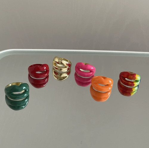 Geometric lips ring jewelry - lips,