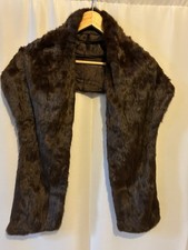 Vintage brown real fur stole wrap shawl, possibly mink