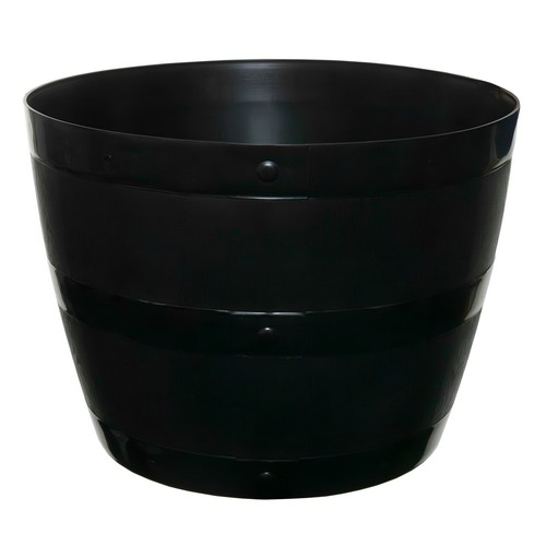 Black barrel planter round - planter,