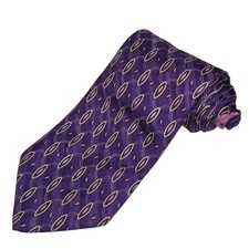 Valentino Cravatte 100% Silk Tie Purple Geometric Design 56in x 4in Made Italy