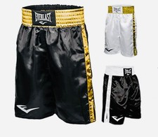 MMA Everlast Satin Boxing Shorts Lot of 3 Training Fight Trunks 2 Black 1 White