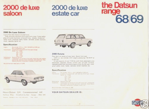 Datsun nissan range 1968 - datsun,