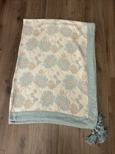 Bed Runner Ivory Blue Floral