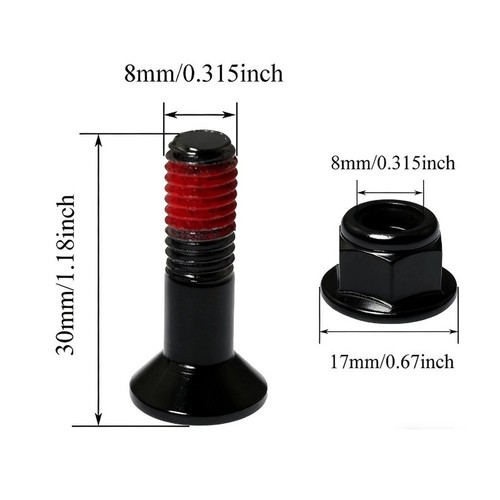 Piece m8x30mm black chain - black,
