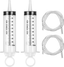 100Ml Syringe with 100Cm Tube, Large Plastic Measuring Syringe for Fluid Oil Suc