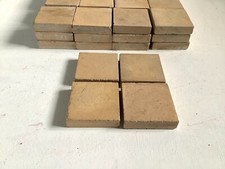 4 Yellow Reclaimed  Encaustic  Floor Tiles 2 1/8” SQUARE x 1/2”