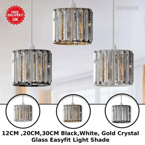 Crystal glass lampshade - crystal,