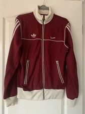 Rare 2008 Adidas Originals Burgundy Vespa Track Jacket Mens Zip Down 3 Stripe