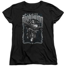 Batman Nightwing Biker Womens T Shirt Black Officially Licensed