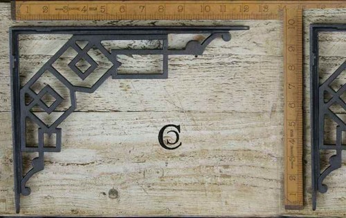 Antique iron art deco shelf - art,