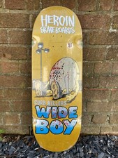 Heroin Skateboard Deck. Curb Killer Wide Boy 10.75" YELLOW. Free Grip & Ship