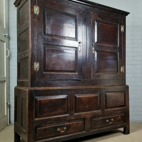 Antique oak livery cupboard - livery,