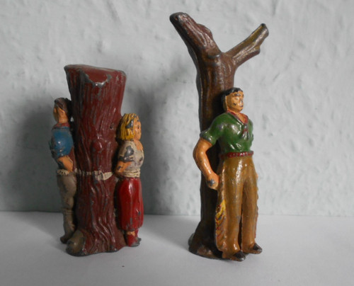 Vintage cowboy figures tied - cowboy,