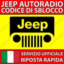 ✅JEEP RADIO CODICE DI SBLOCCO COMPASS GRAND CHEROKEE RENEGADE WRANGLER 5.0 7.0✅