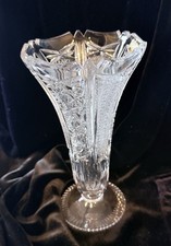 Vintage Nachtmann Bleikristall 24% Lead Crystal Footed Vase Germany GDR