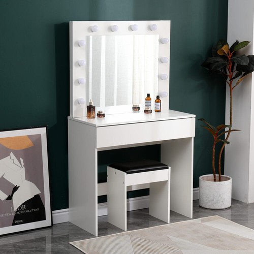 Dressing table with led mirror - with,