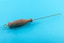 Spinning Wheel Orifice Hook Threading Hook Solid Oak Brass