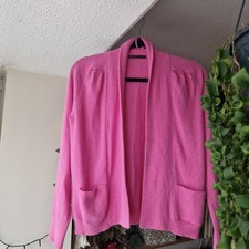 M&S Pure Cashmere Pink Cardigan With Pockets – Size 14