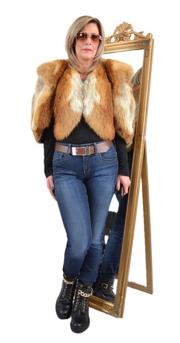 Us5774 real fox fur stole - real,