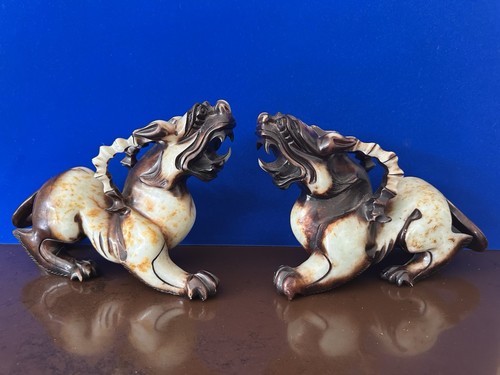 Pair vintage chinese dark - pair,