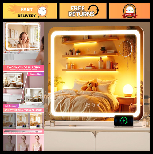 Led vanity mirror with lights - led,