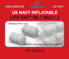 HS Model U350019S USN Inflatable Life Raft Mark-7 Mod 1/2 – 1/350 Scale 60 PCS