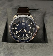 TAG Heuer Autavia Blue Men's Leather Strap Watch - WBE5116.FC8266